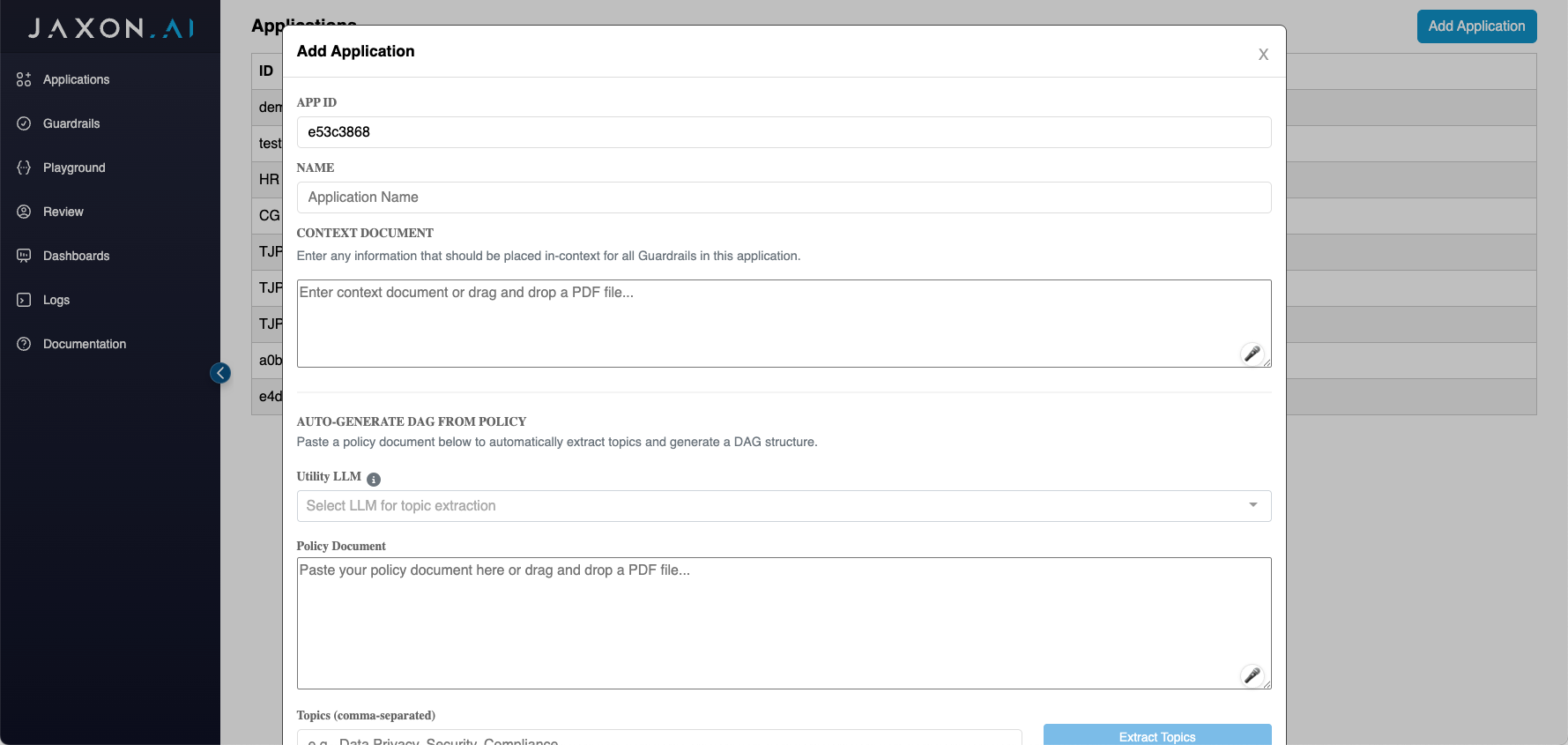 Add Application Modal