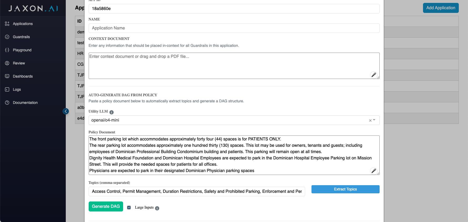 Auto-DAG Generation Interface