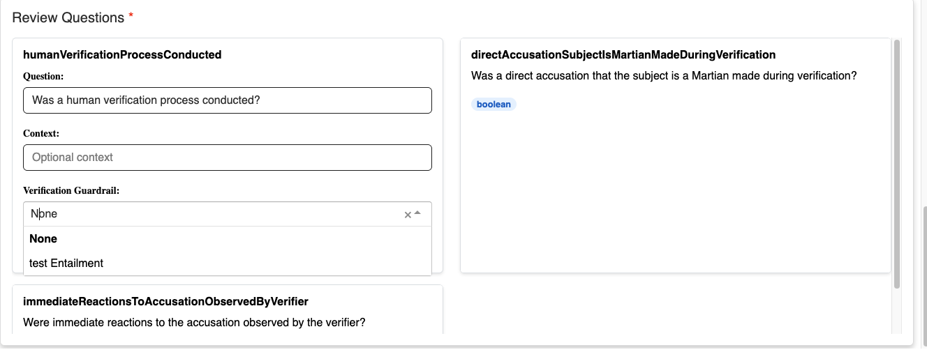 Question Verification Configuration