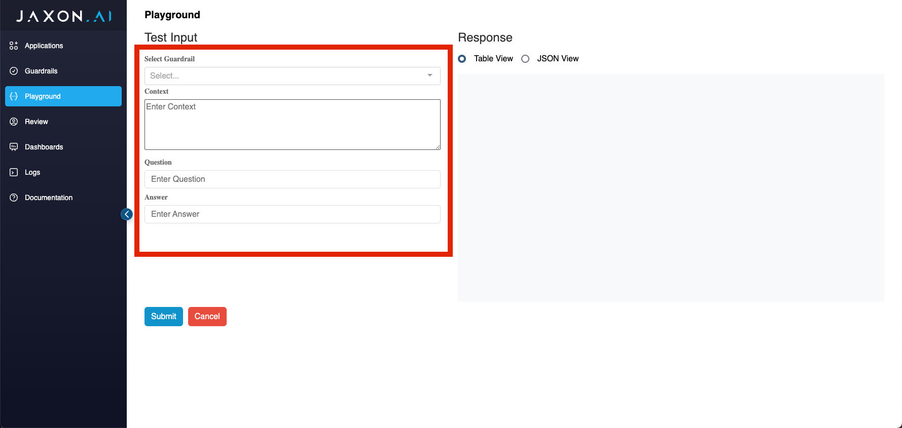 Playground Input Fields